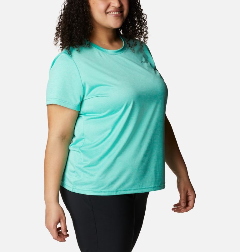Women's Columbia Hike Short Sleeve Crew T Shirts Turquoise | Plus Size CA-D6458